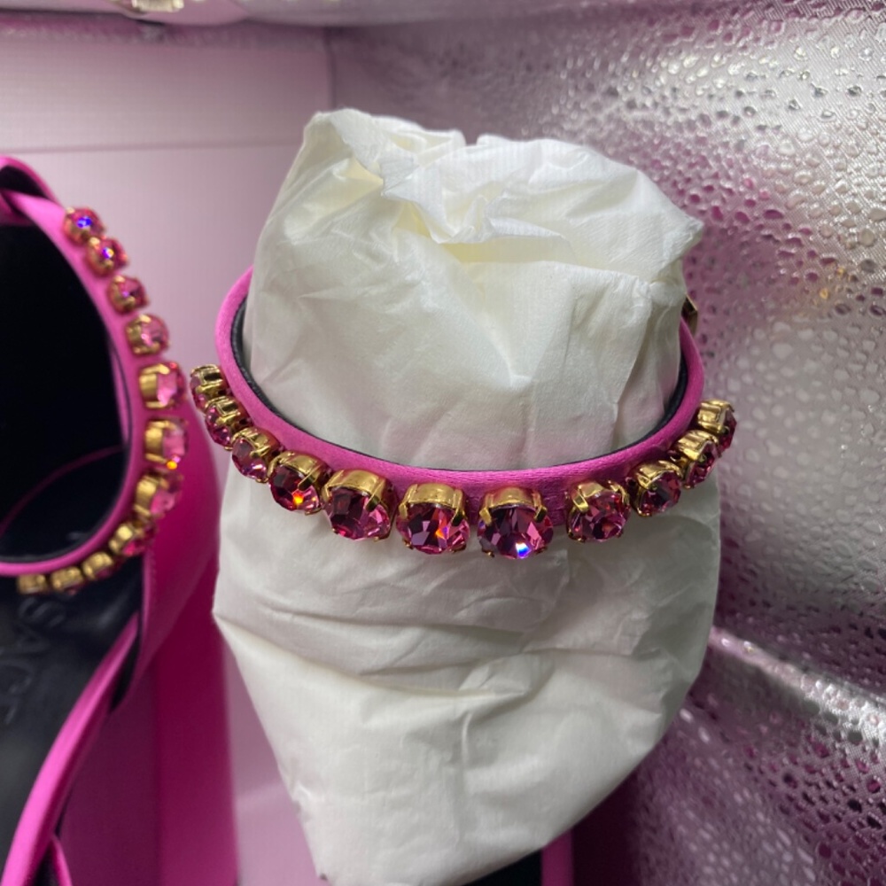 Versace Medusa Pink Platform Heels - Picture 6 of 9